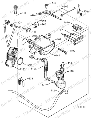 Взрыв-схема стиральной машины Zanussi FL504NN - Схема узла Hydraulic System 272